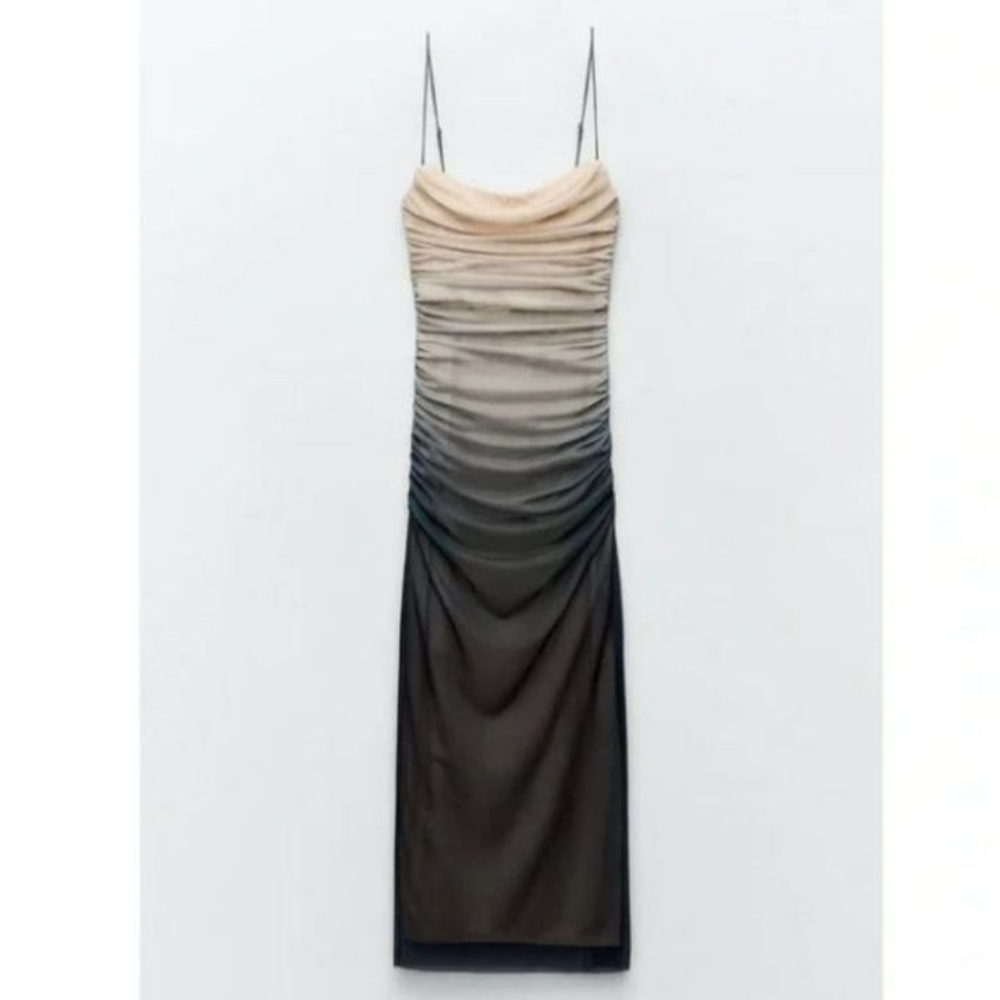 Zara Beige and Black Ombre Maxi Dress